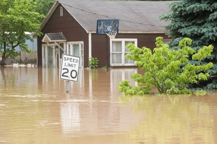 Severe flood overtakes home.